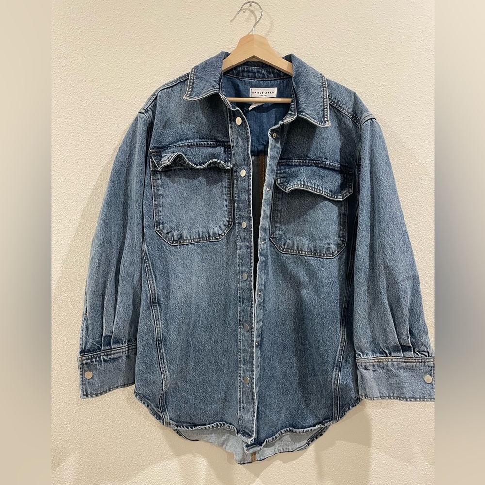 APIECE APART Oversized Denim Button Up Jacket Size Large - Picture 5 of 14